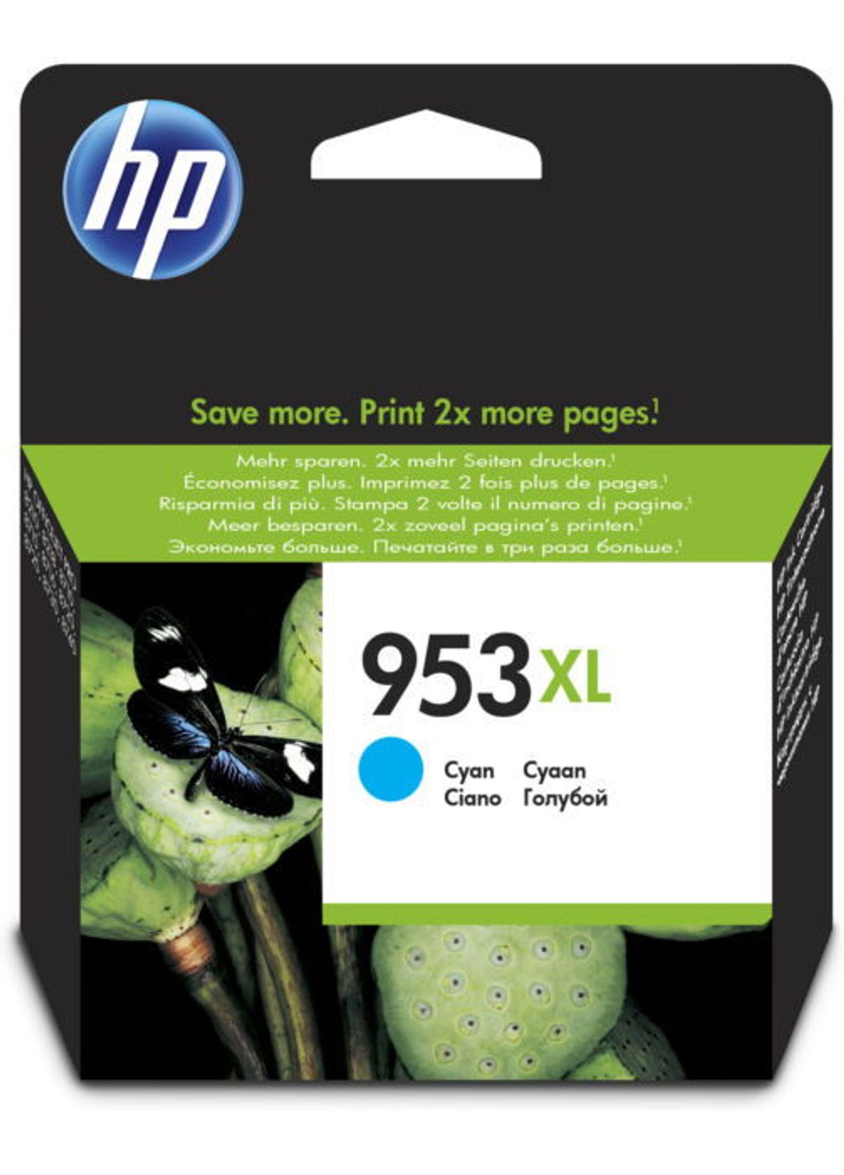 HP 953XL F6U16AE Cyan Blækpatron, 1.600 sider