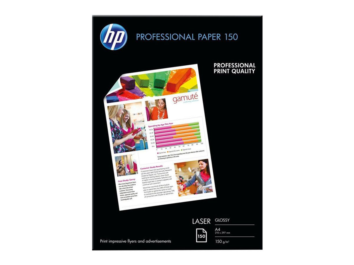 HP Papir A4 Glossy Laser 150 Gram 150 ark