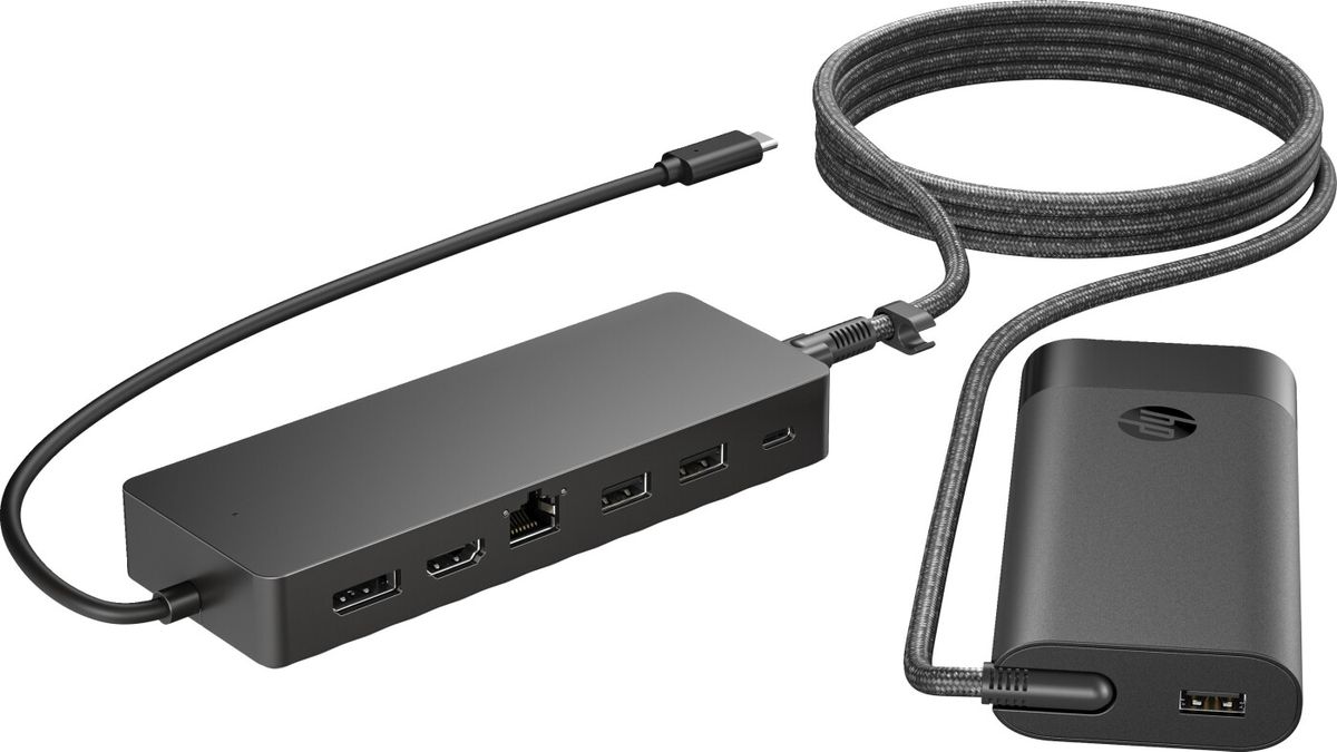 Hp - Universal Usb-c Hub And Laptop Charger Combo