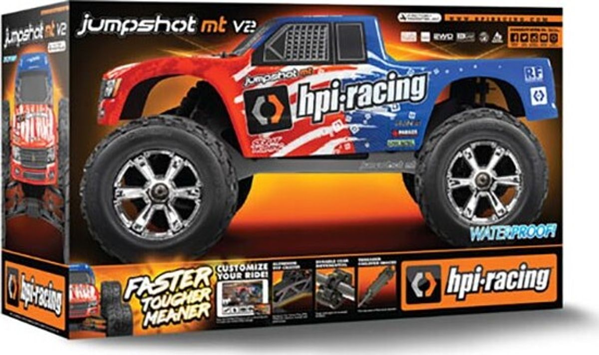 Hpi Racing - Jumpshot Mt V2 Fjernstyret Bil - Rød Og Blå - Hp120080