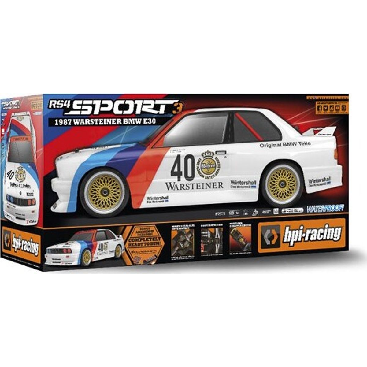 Hpi Racing - Rs4 Sport 3 1987 Warsteiner Bmw E30 Fjernstyret Bil - Hp120103