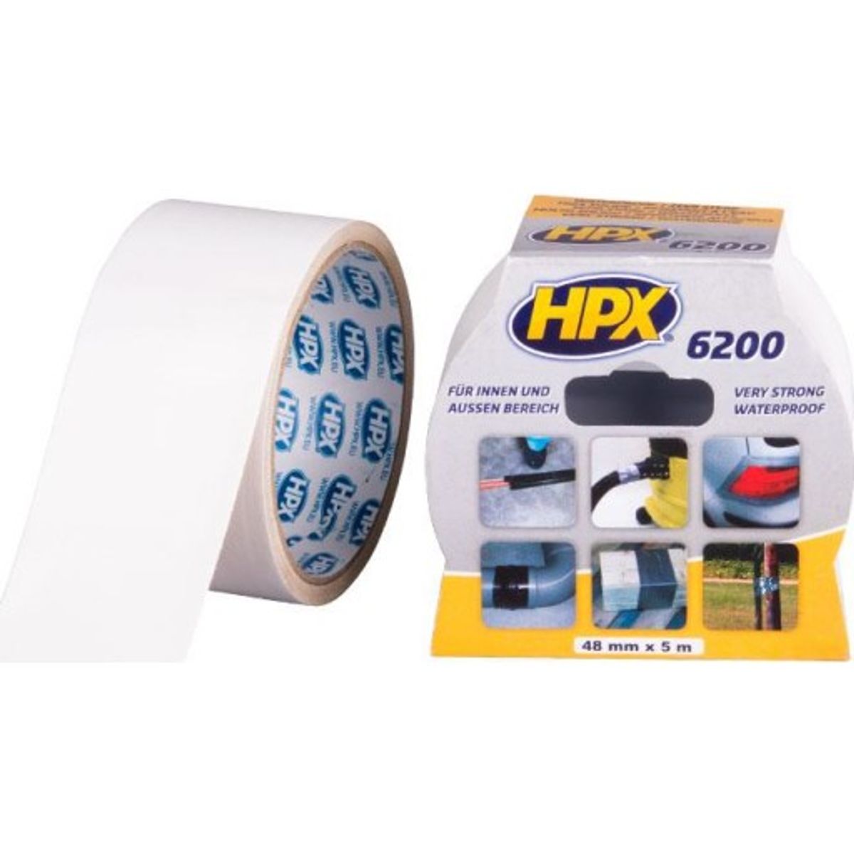 HPX Pro 300 lærredstape, 48 mm x 25 m, hvid