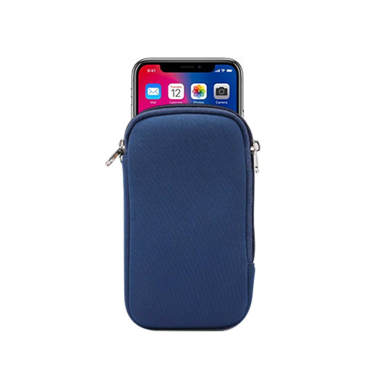 Huawei Galaxy Z Flip1 - Simple Nylon Sleeve Etui M. Lynlås - Navy / Blå