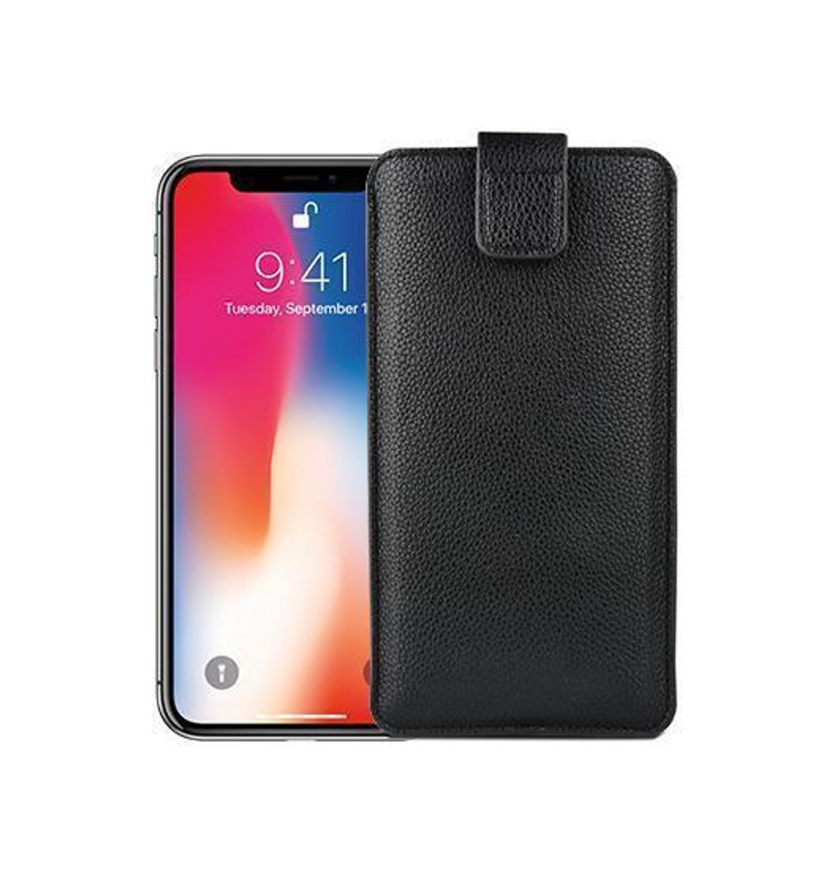 Huawei Galaxy Z Flip1 - Verona Læder Sleeve M. Lukning - Black Onyx