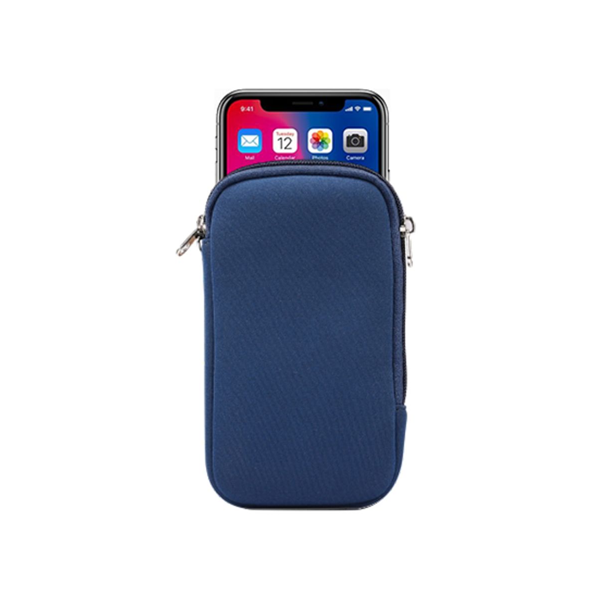 Huawei Mate 20 Lite - Simple Nylon Sleeve Etui M. Lynlås - Navy / Blå