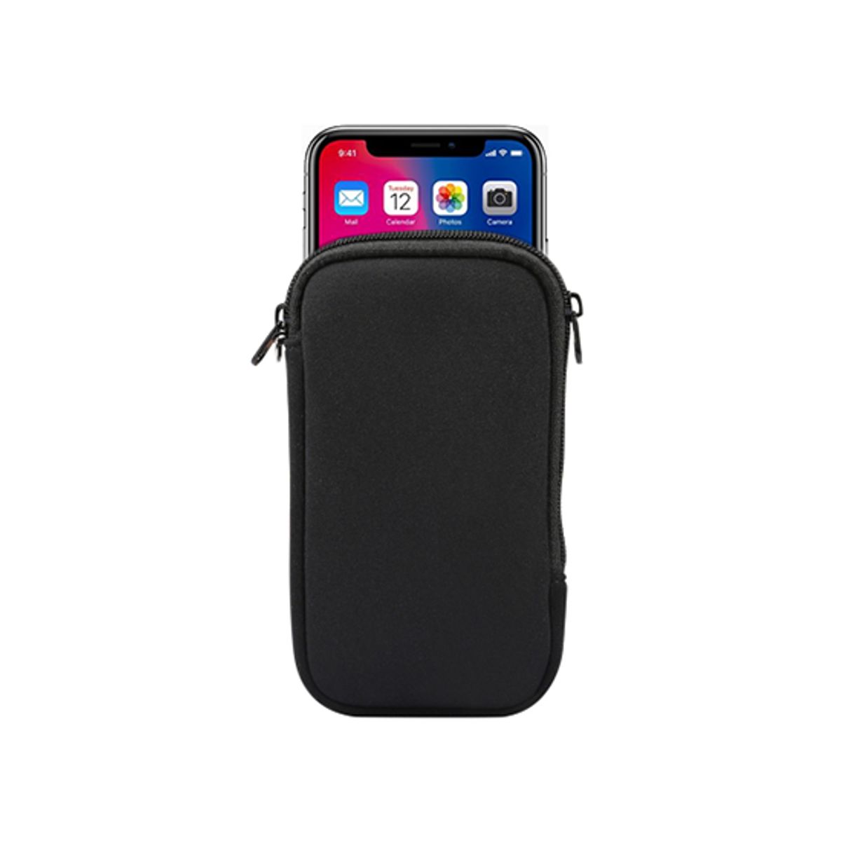 Huawei Mate 20 Pro - Simple Nylon Sleeve Etui M. Lynlås - Jet Black