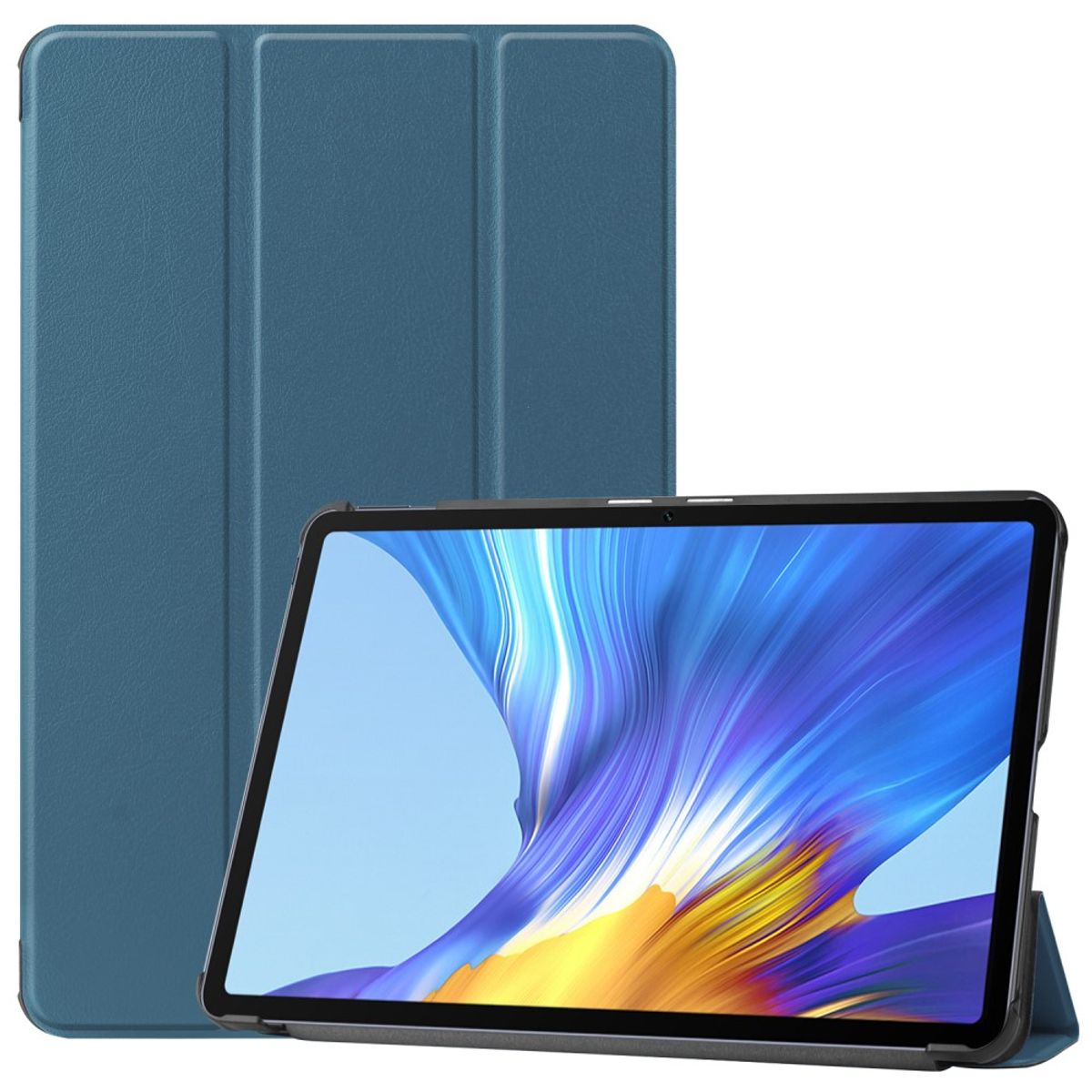 Huawei MatePad 10.4 (2020) - Tri-Fold læder cover - Cyan