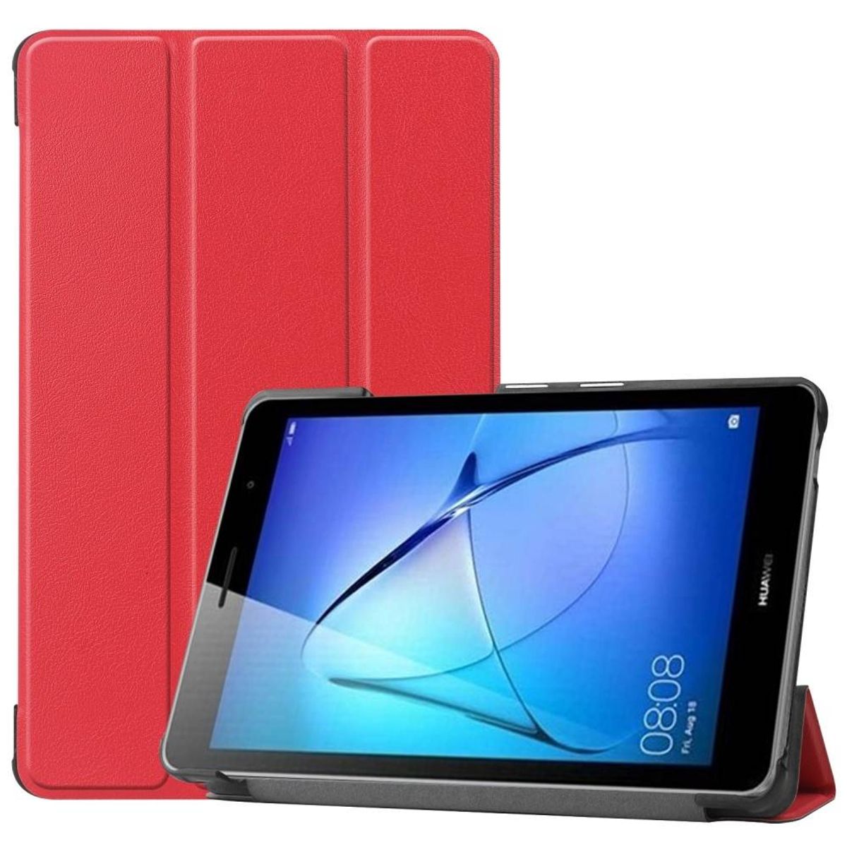 Huawei MatePad T8 - Tri-Fold læder cover - Rød