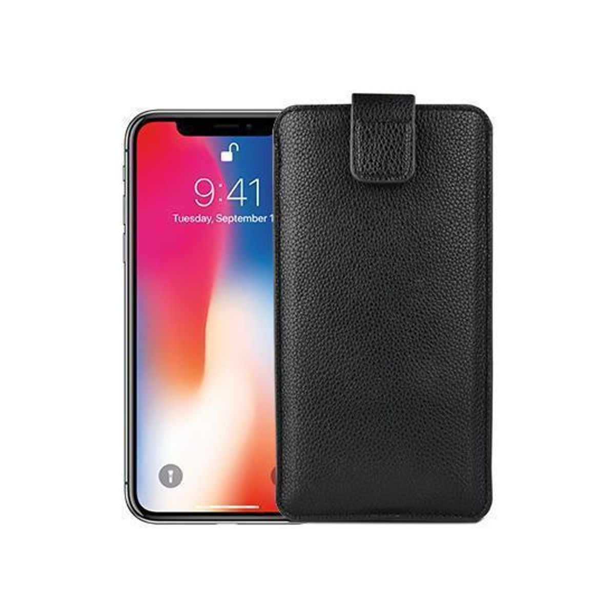 Huawei P20 Lite - Verona Læder Sleeve M. Lukning - Black Onyx