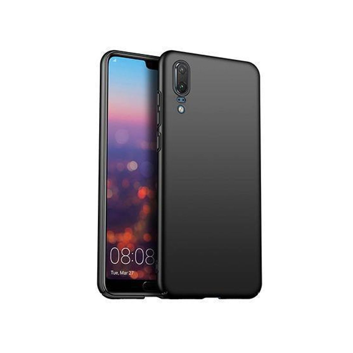 Huawei P20 - Novo Frosted Matte Slim Silikone Cover - Sort