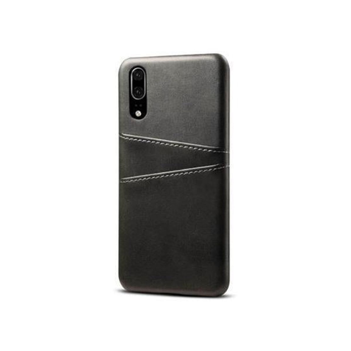 Huawei P20 - NX Design&trade; Læder Cover M. Kortholder - Sort