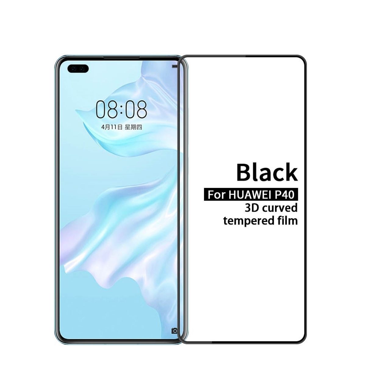 Huawei P40 - PINWUYO hærdet beskyttelsesglas m/komplet dækning