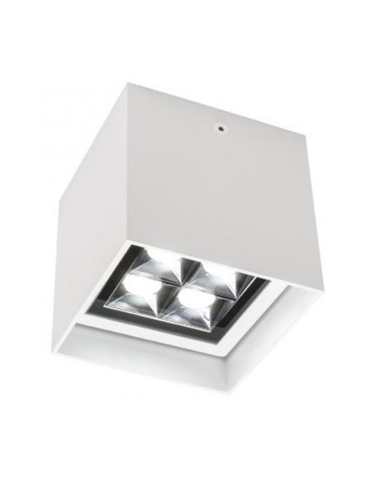 HUB Påbygningsspot i aluminium 10 x 10 cm 1 x 12W CREE LED - Mat hvid