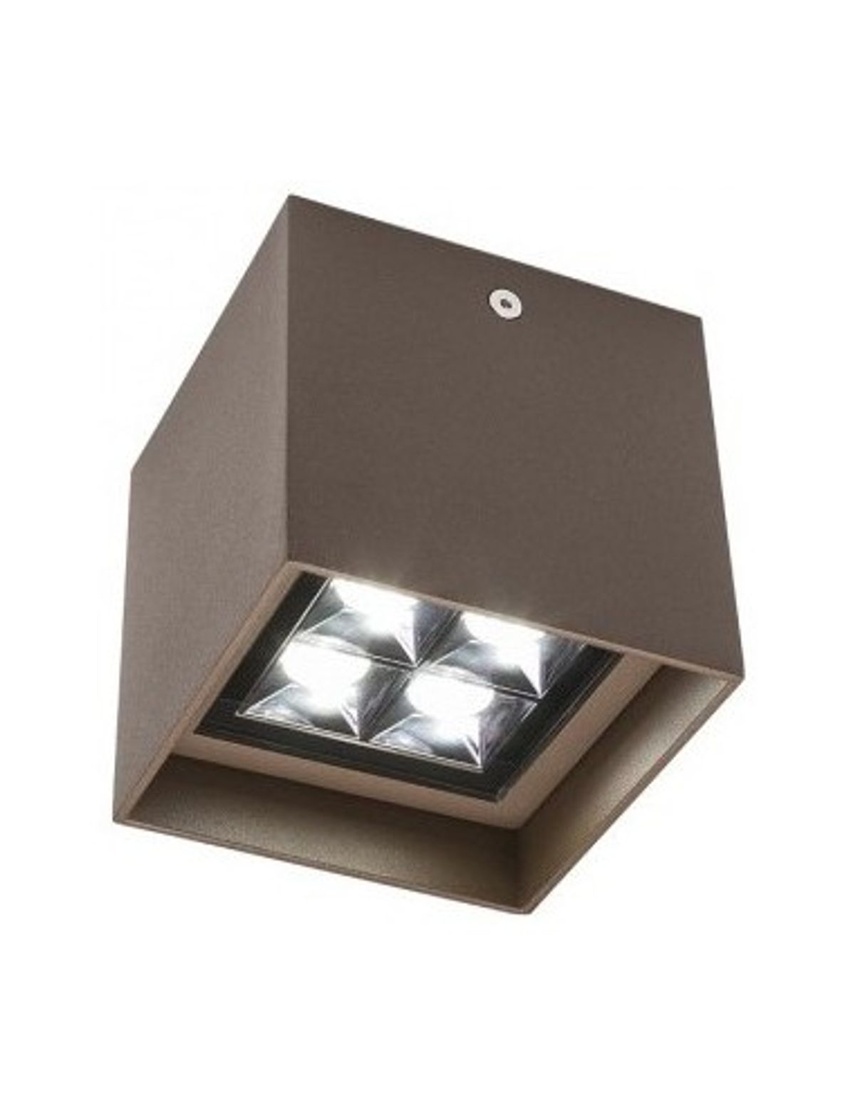 HUB Påbygningsspot i aluminium 10 x 10 cm 1 x 12W CREE LED - Mat mørkebrun