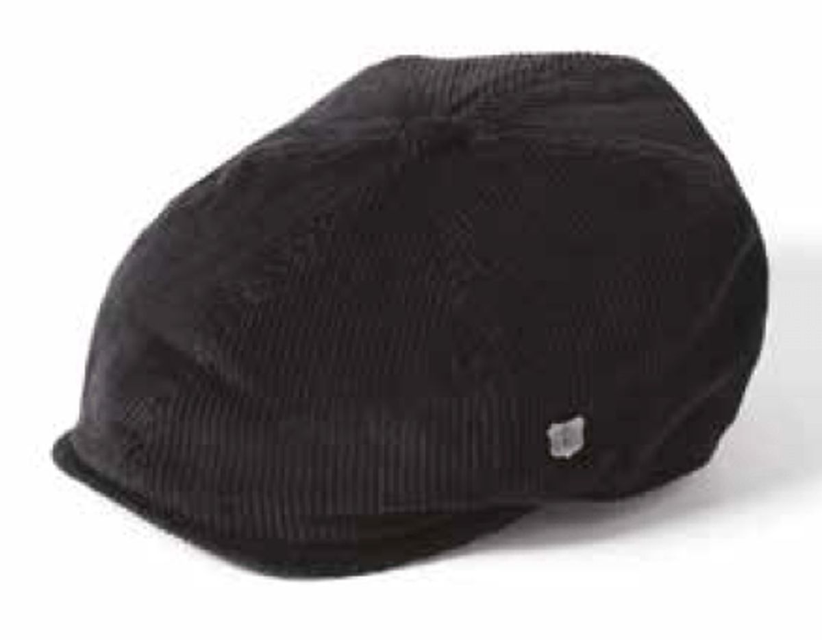 Hudson Cord Newsboy Hat - sort fløjl - 56 (small)