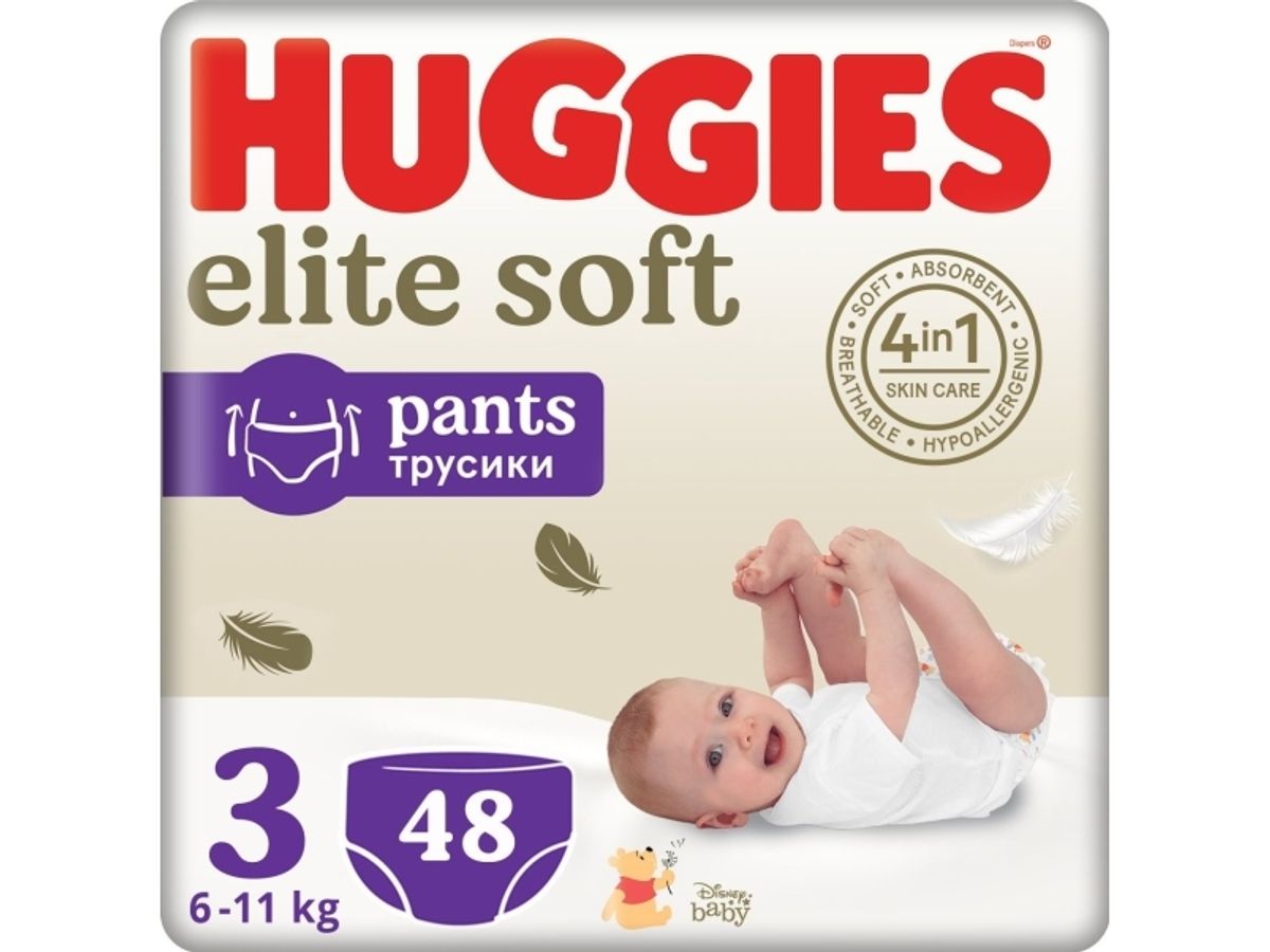 Huggies Bleer Huggies Elite Soft Pants Mega Bleer Størrelse 3 (6 - 11 Kg) 48 Stk