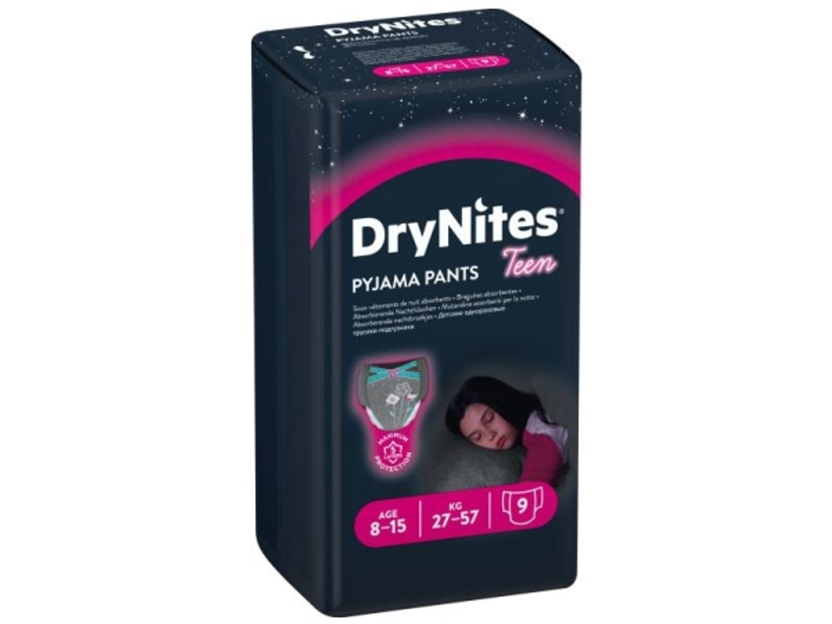 Huggies Dry Nites, Pige, Bukseble, 27 Kg, 57 Kg, Flerfarvet, Velcro