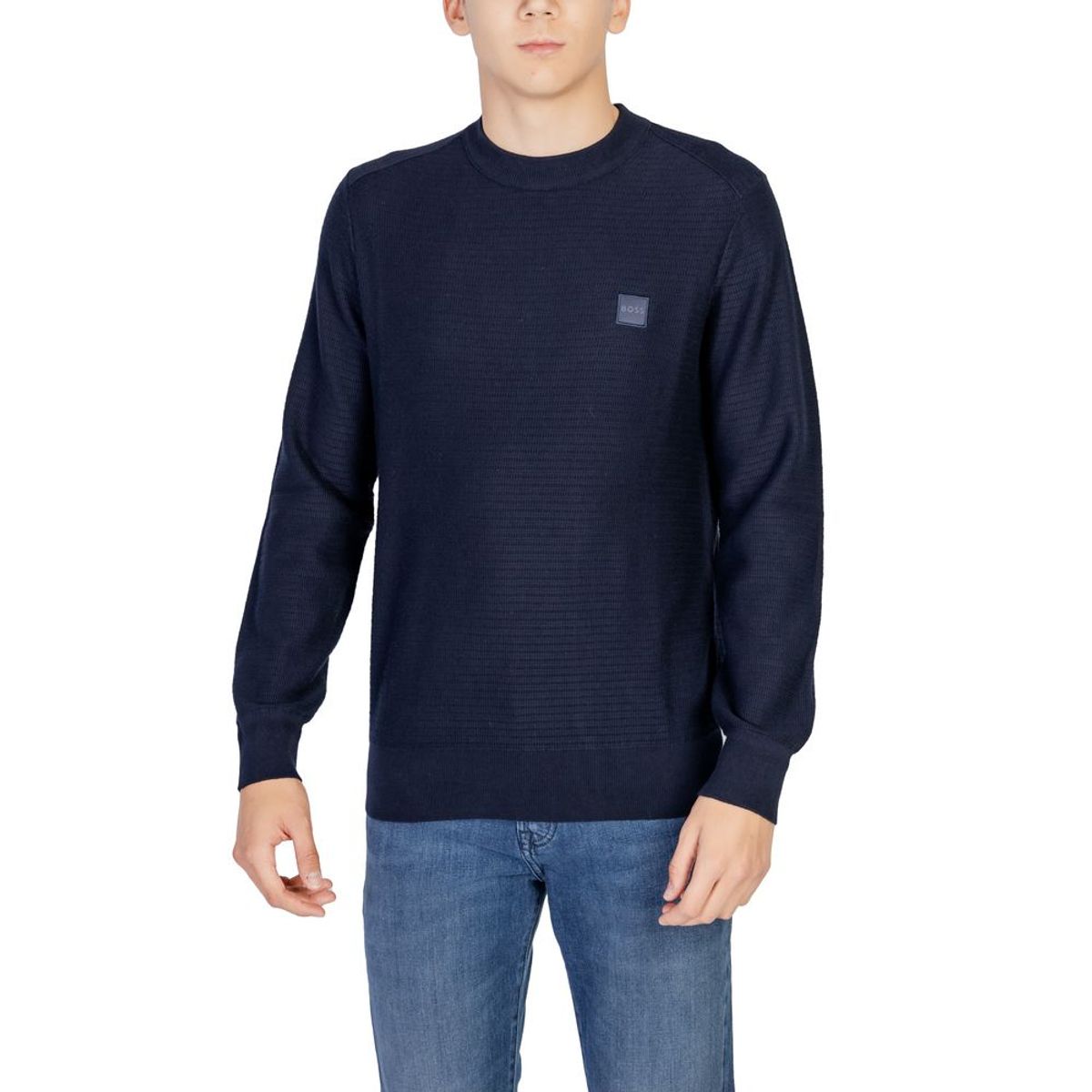 Hugo Boss Blue Cotton Sweater