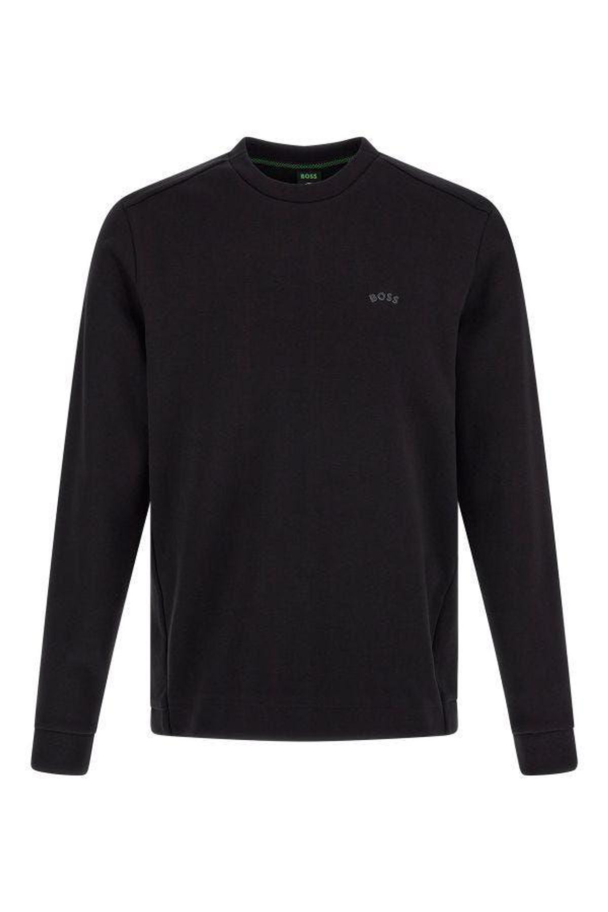 Hugo Boss Elegant Black Cotton Round Neck Sweatshirt