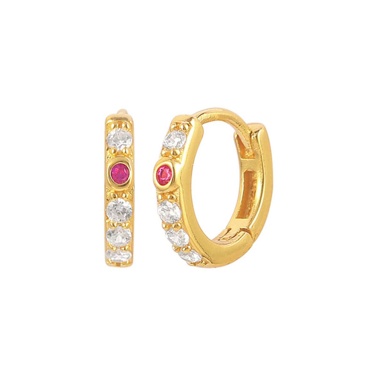 Hultquist Ruby Hoops forgyldte øreringe, Ø 13 mm