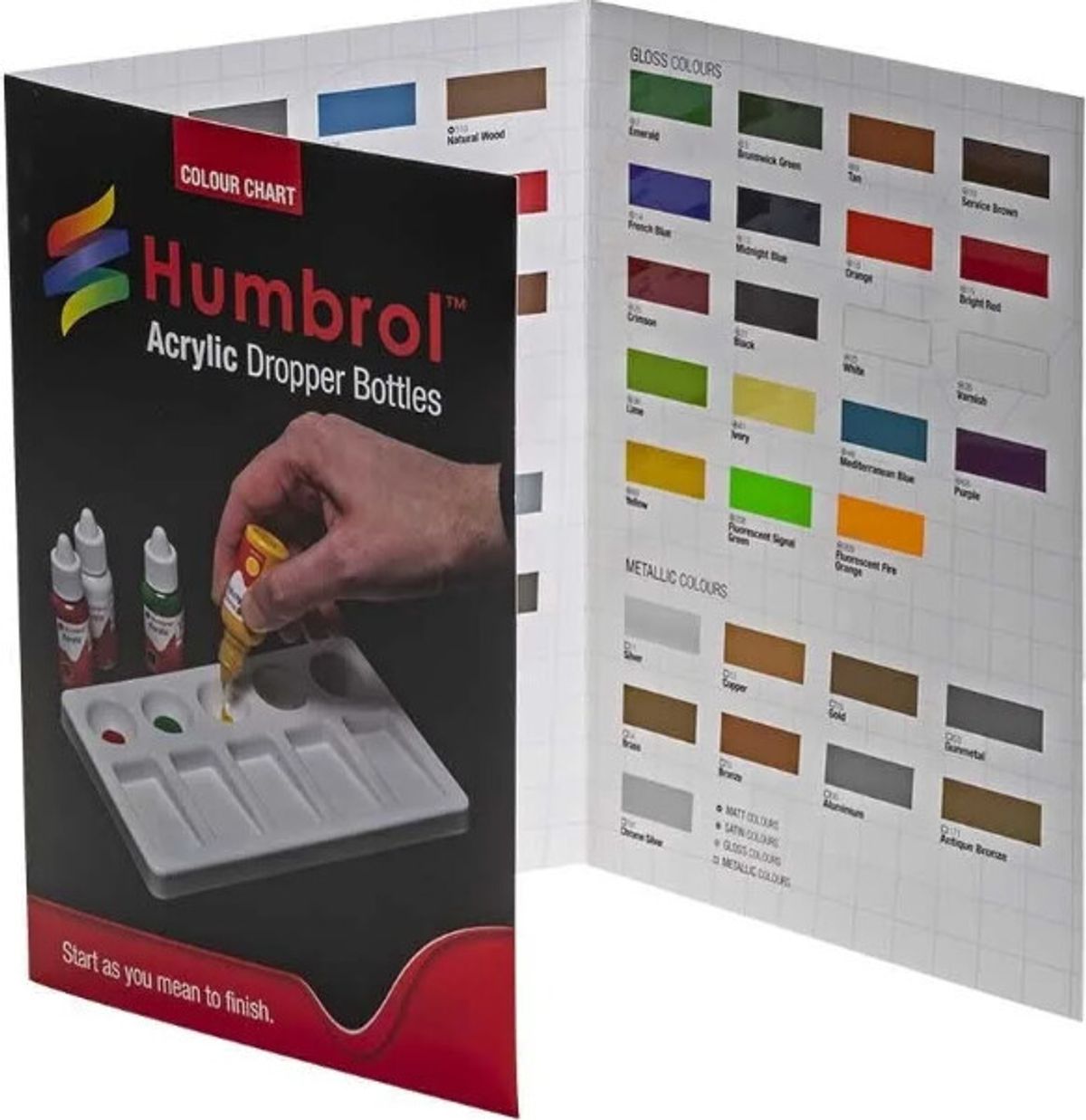 Humbrol - Akryl Maling Farvekort - Acrylic Colour Chart