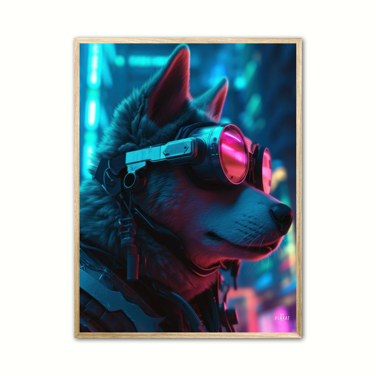 Hund 1 - Cyberpunk plakat 30 x 40 cm