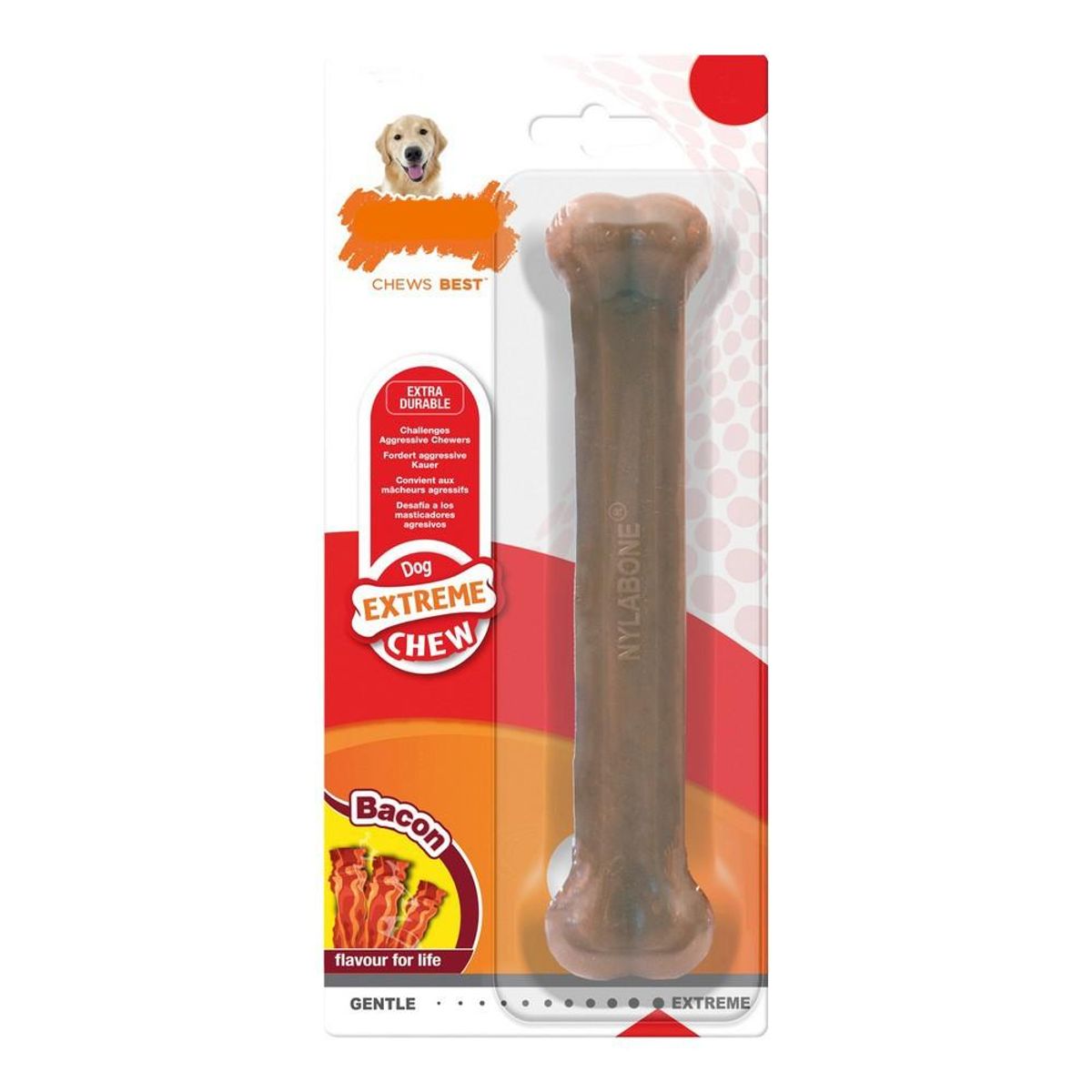 Hund Bidering Nylabone Dura Chew Bacon Størrelse XL Nylon