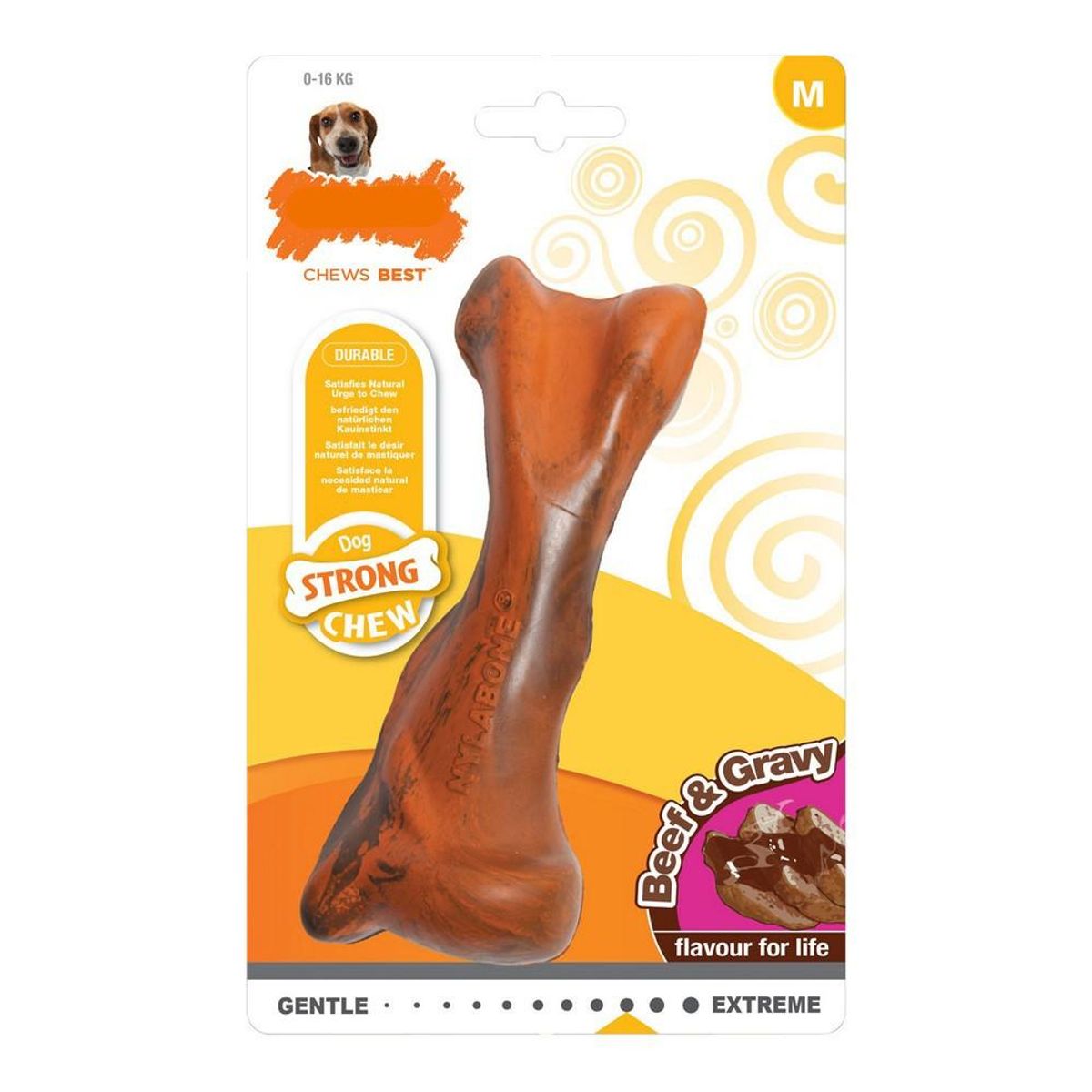 Hund Bidering Nylabone Strong Chew Dressing Kød Gummi Størrelse M