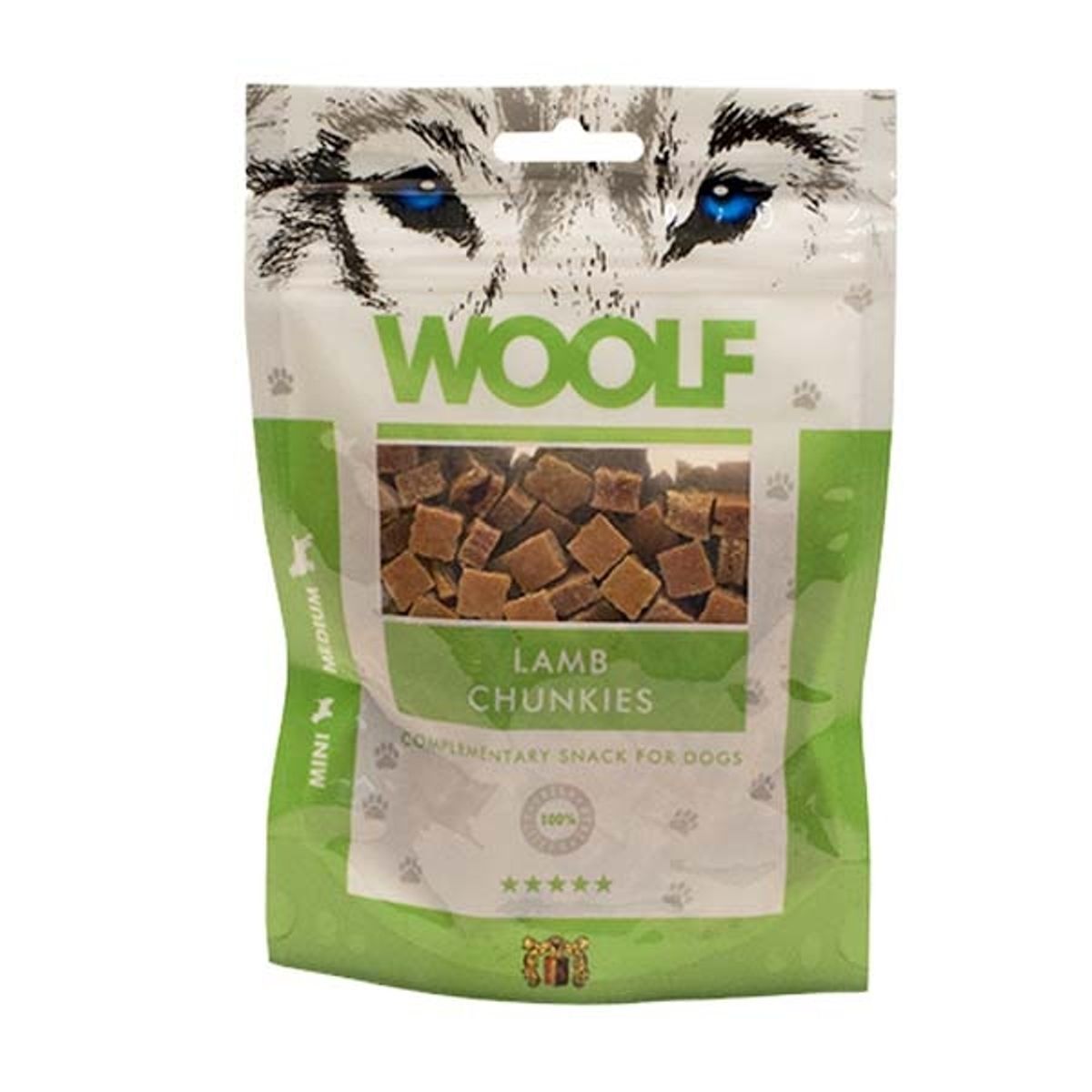 Hundegodbid Woolf Lamb chunkies 100g