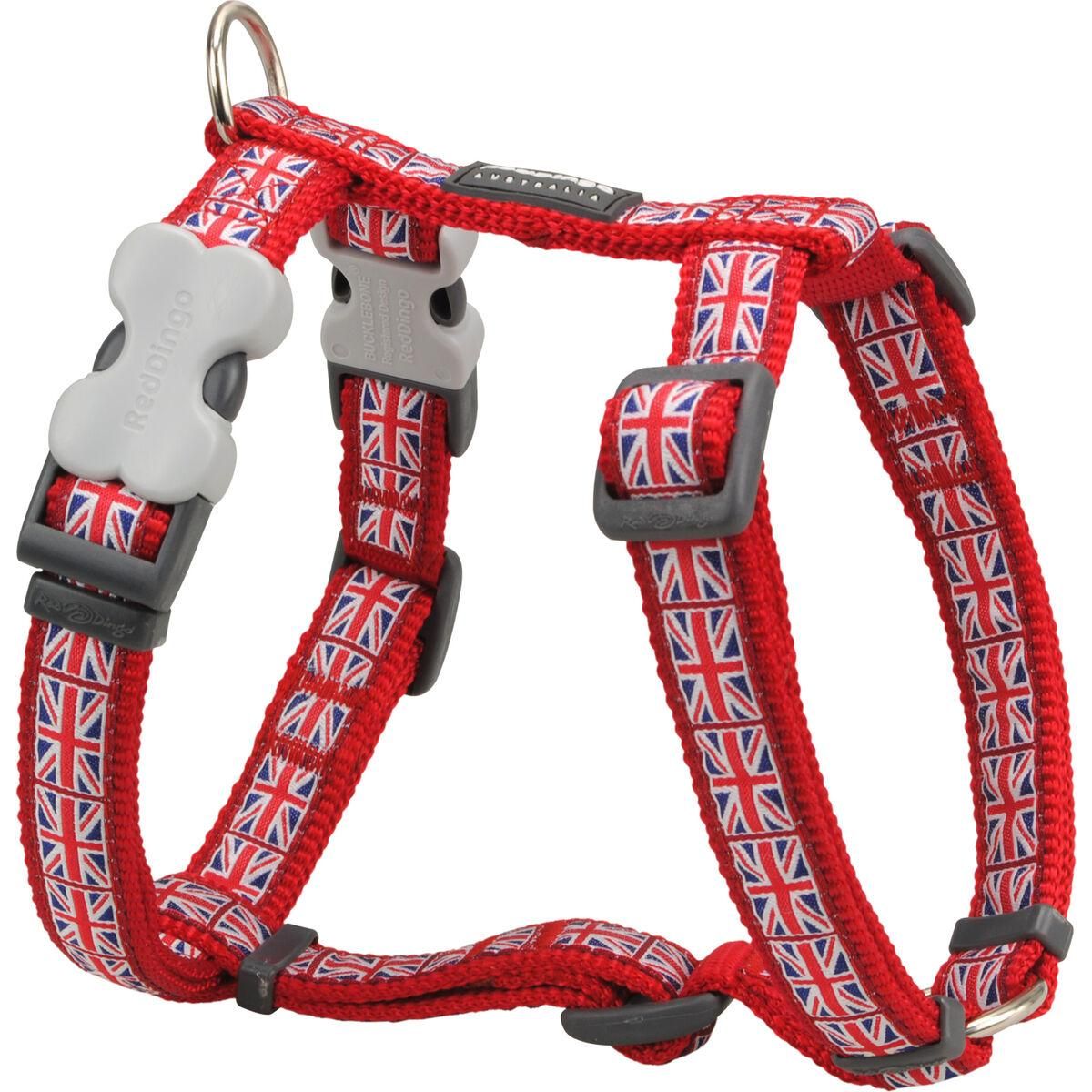 Hundesele Red Dingo Union Jack 25-39 cm Rød