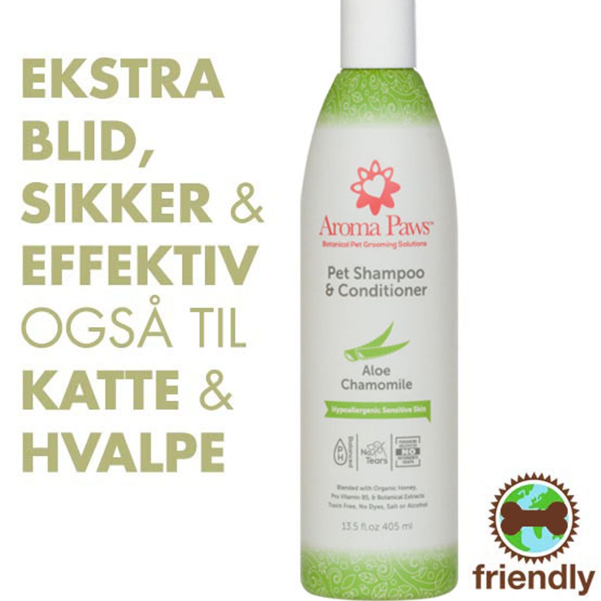 Hundeshampoo 2i1 med aloe vera