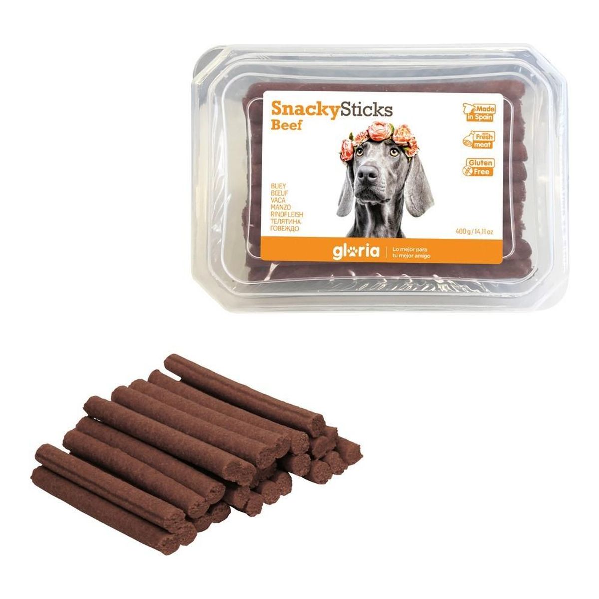 Hundesnack Gloria Snackys Sticks Oks Små stænger (350 g)