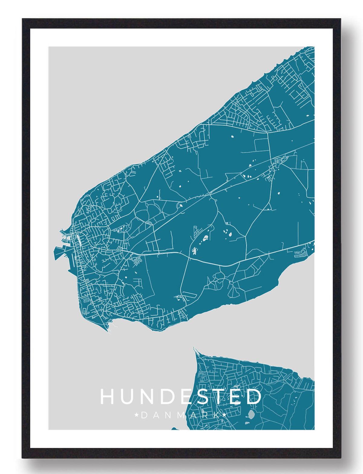 Hundested by plakat - blå (Størrelse: L - 50x70cm (B2))