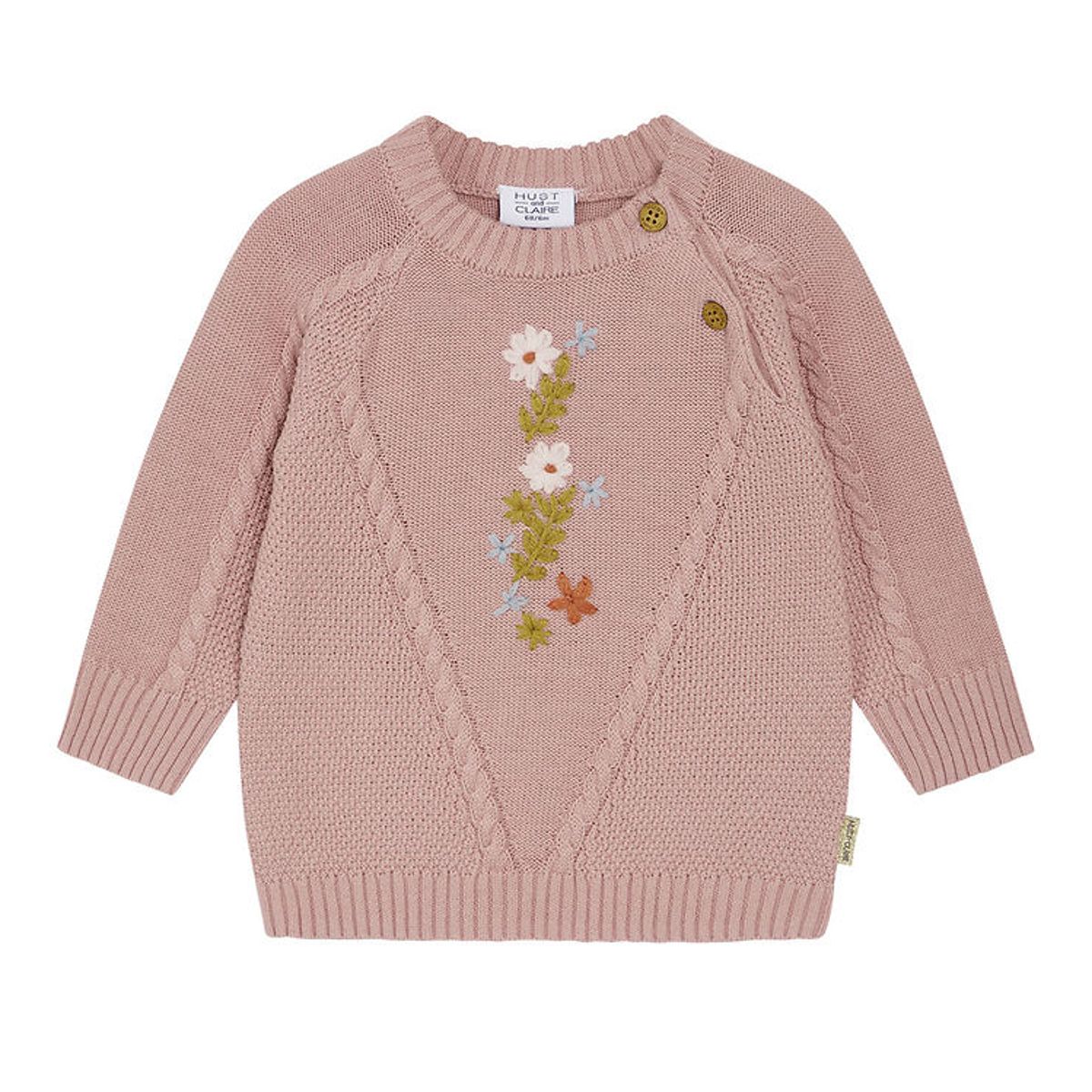 Hust and Claire Bluse - Strik - Panya - Dusty Rose m. Blomster