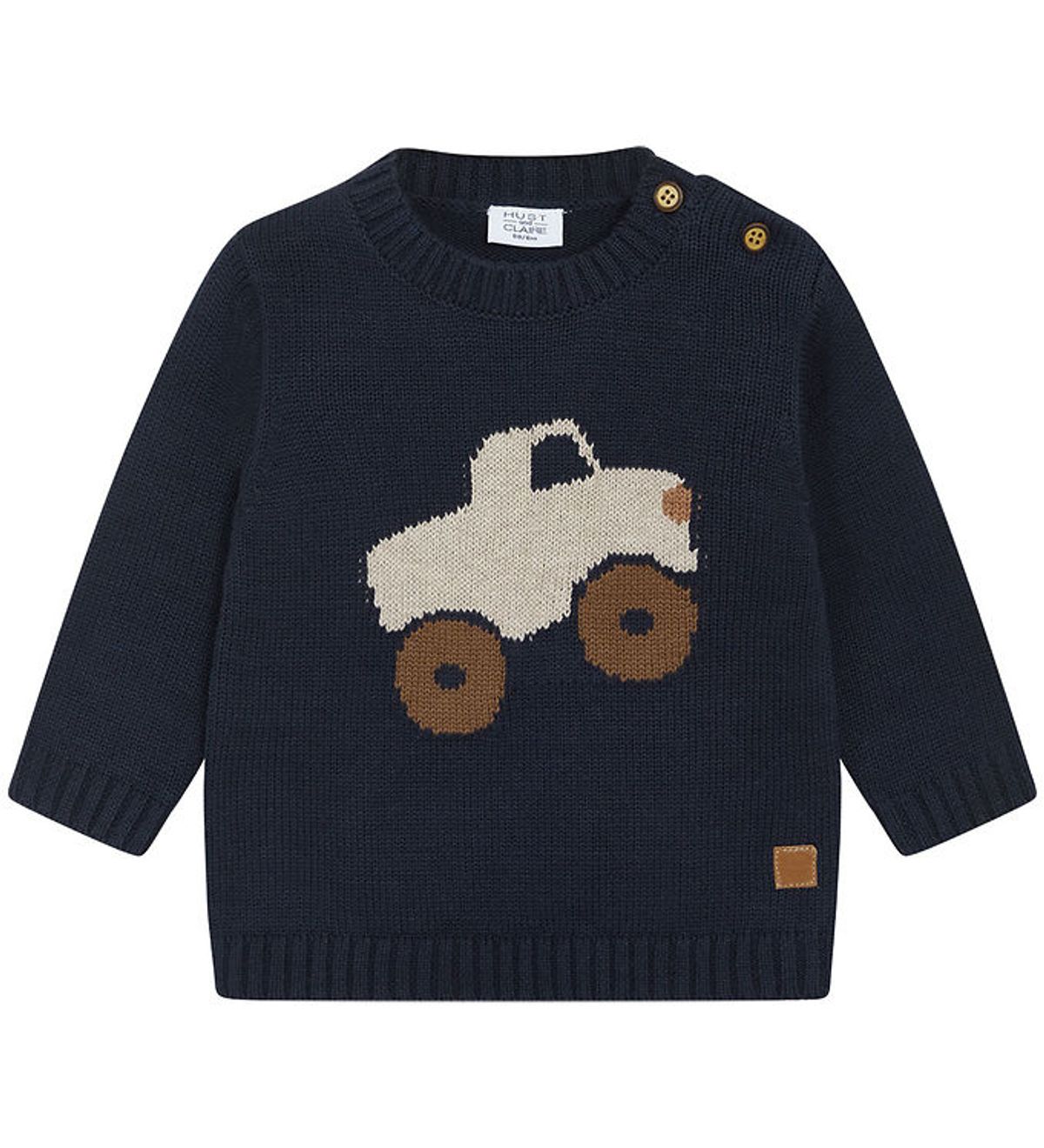 Hust and Claire Bluse - Strik - Pilou - Navy m. Monstertruck