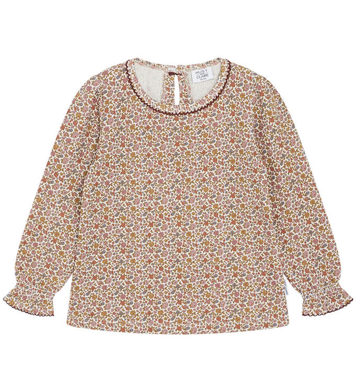 Hust and Claire Bluse - Vaflet - Ariella - Oat Milk m. Blomster