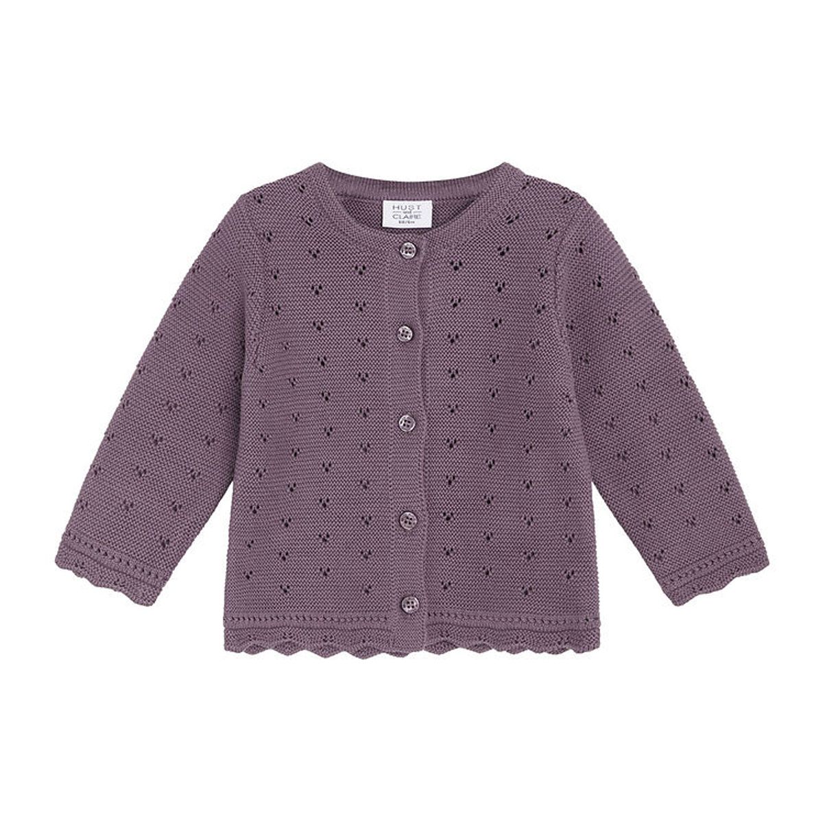 Hust and Claire Cardigan - Strik - Caren - Dark Plum m. Hulmønst