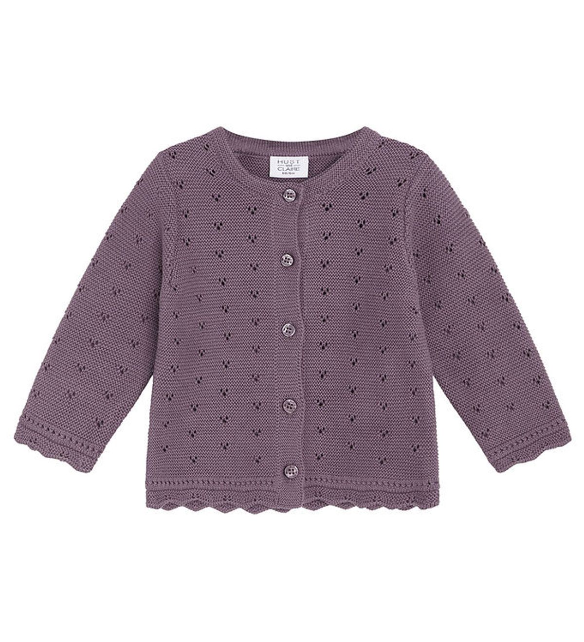 Hust and Claire Cardigan - Strik - Caren - Dark Plum m. Hulmønst