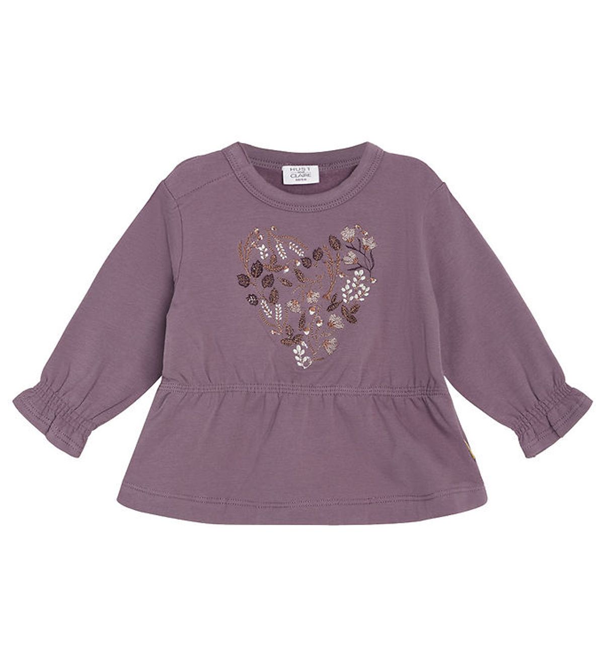 Hust and Claire Sweatshirt - Sara - Dark Plum m. Blomster