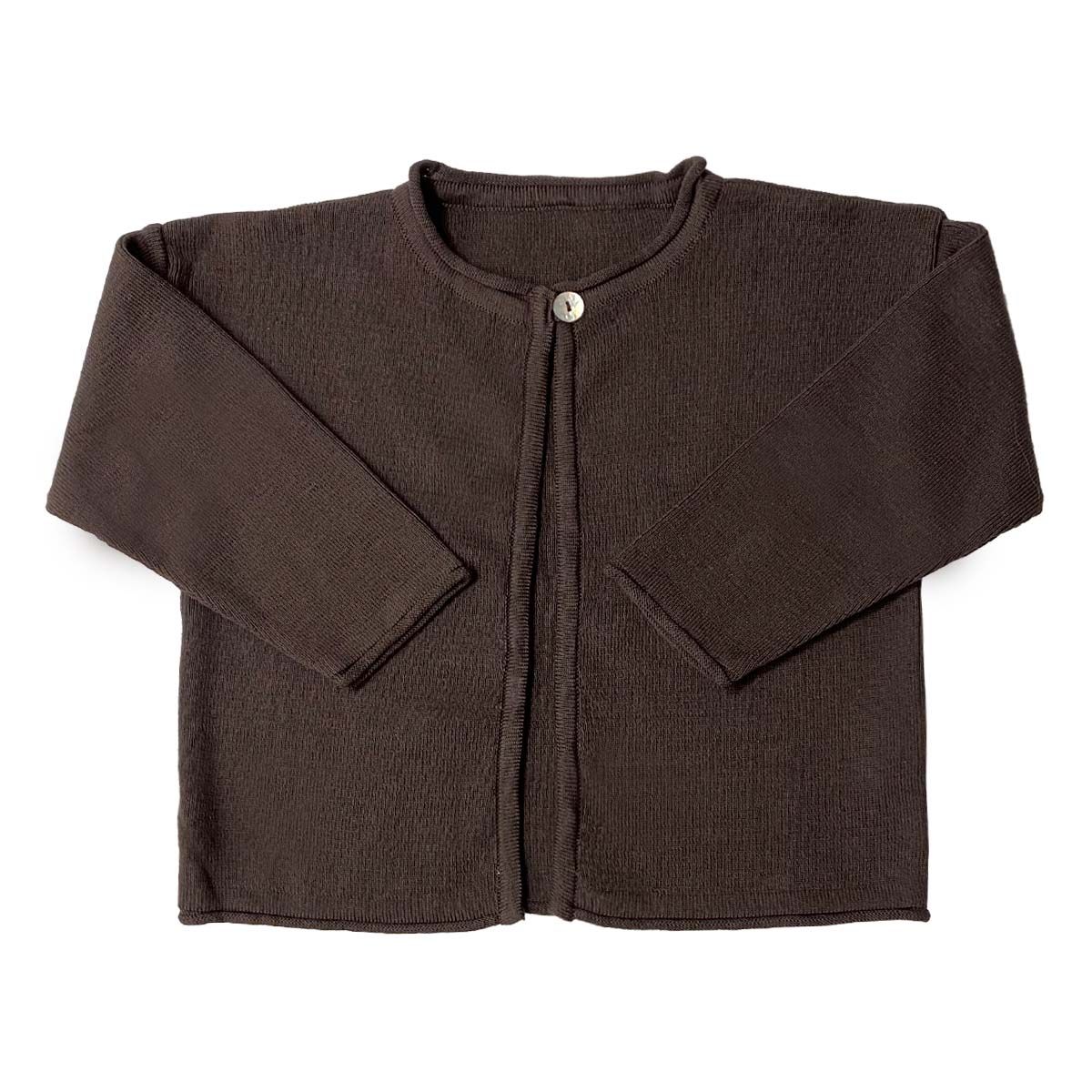 Huttelihut Cardigan Bomuld Brown - 2-4 år