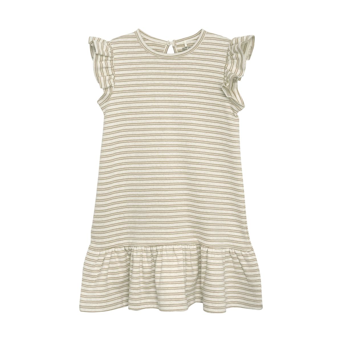 Huttelihut Striped Rib Dress - Silver Sage - 86 cm