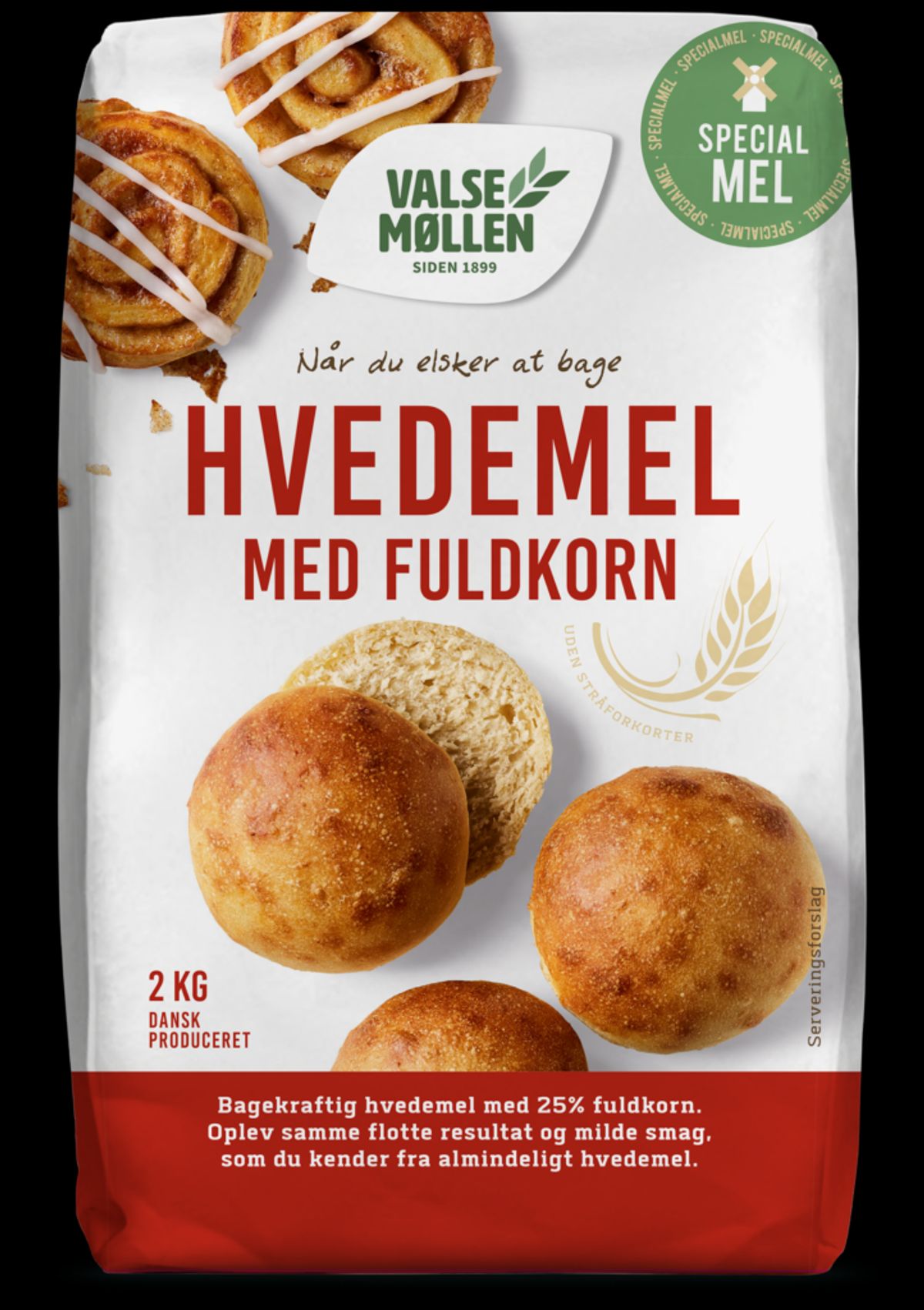 Hvedemel med fuldkorn 2 kg - Valsemøllen