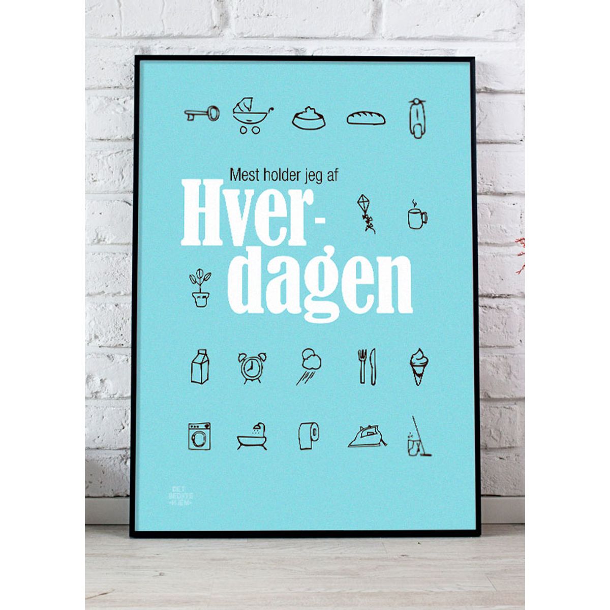 Hverdagen-plakat (blå) - 50 x 70 cm - Kr. 279,-