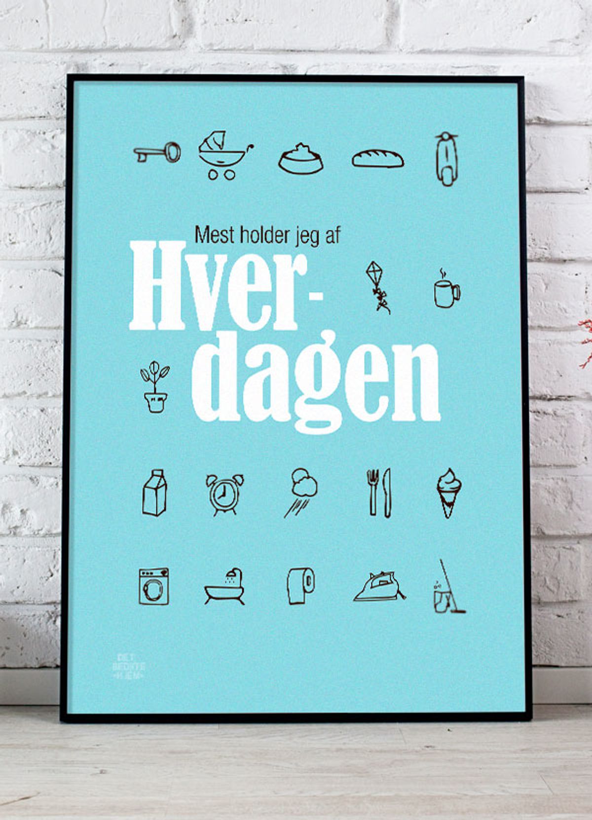 Hverdagen-plakat (blå) - 70 x 100 cm - Kr. 349,-