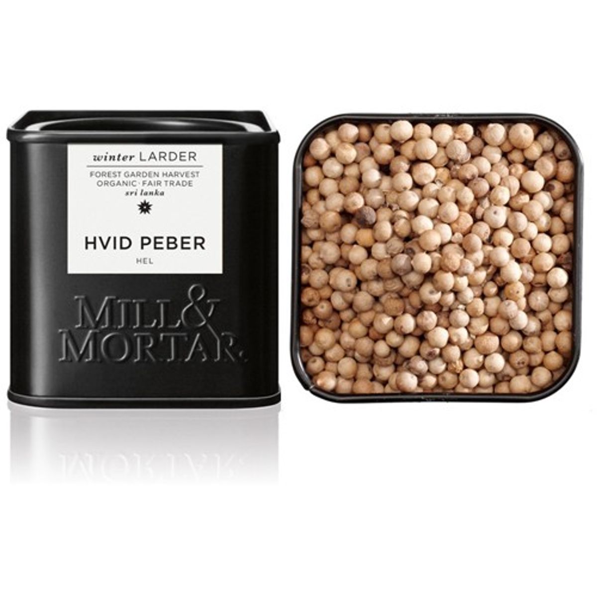 Hvid peber hel Økologisk - 50 gr - Mill & Mortar