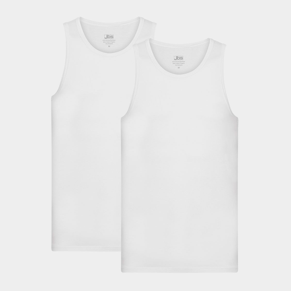 Hvid tank top i bambus - 2 pak til mænd fra JBS i super høj kvalitet, XL