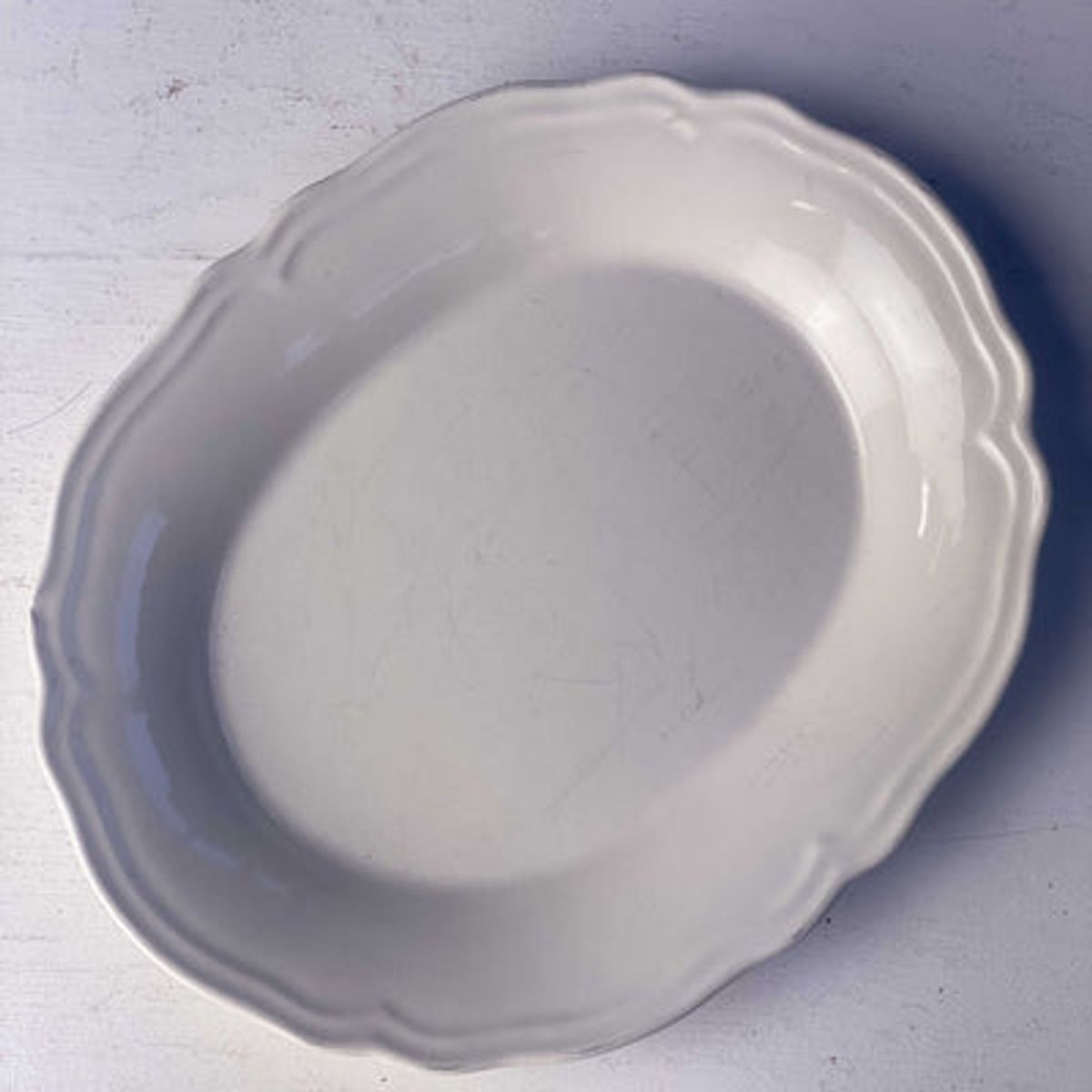 Hvidt porcelænsfad