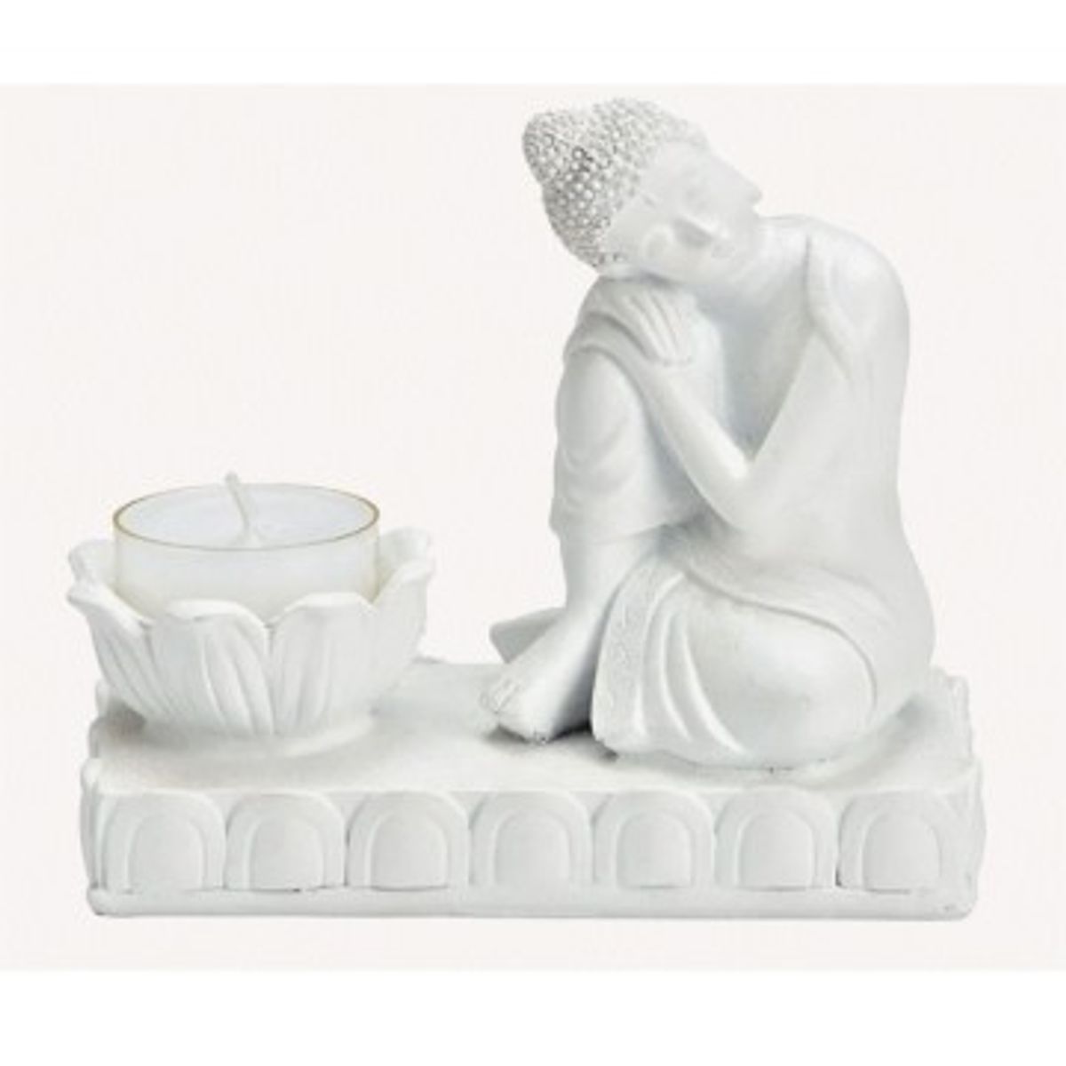 Hvilende Buddha med skål ved siden af - Buddha statuer generelt - GodKarmaShop