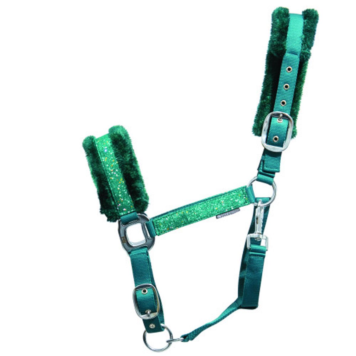 Hy Equestrian Dazzle grime med plys - Alpine Green, Pony