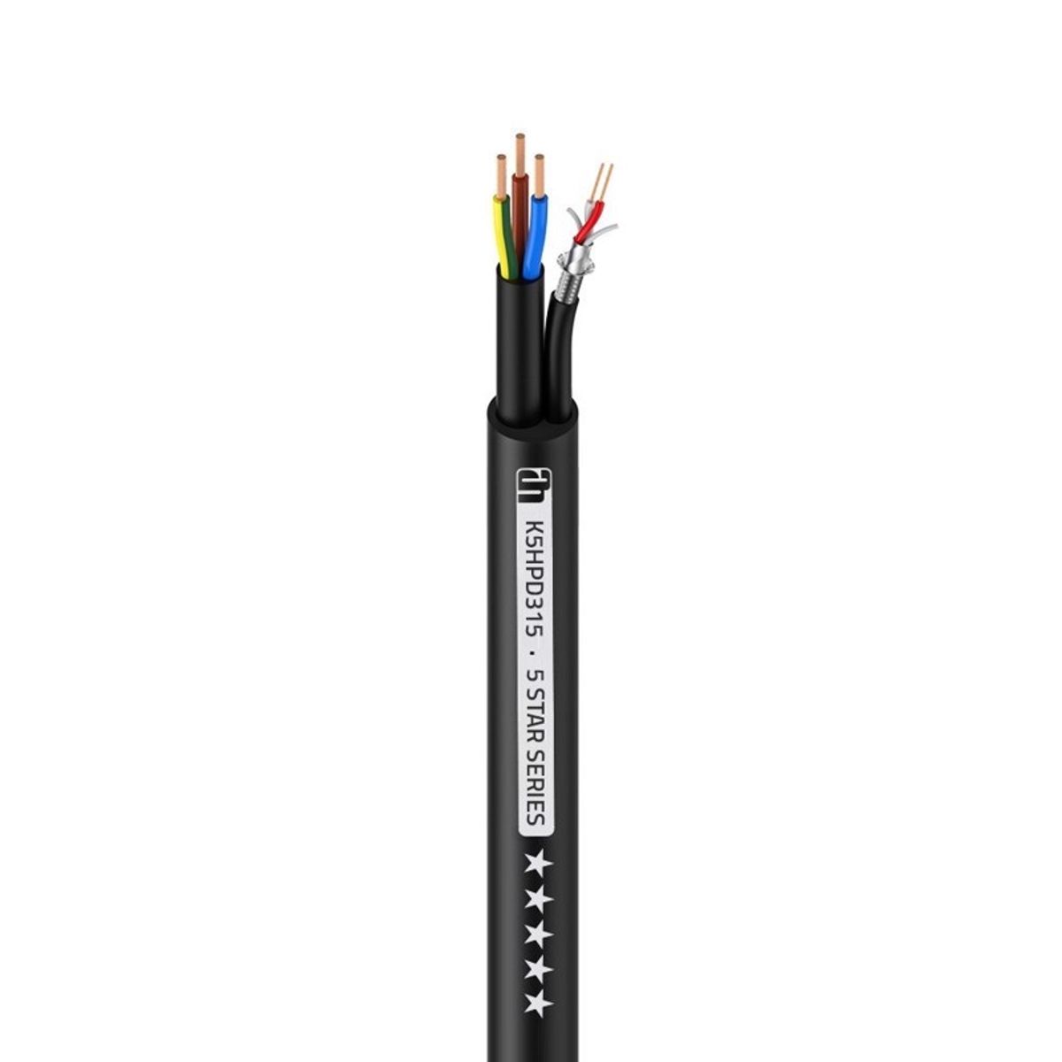 Hybrid Cable - Power & DMX - 3 x 1.5 mm² & 2 x 0.34 mm² - 100 m - Adam Hall Cables - 100 Linear m.